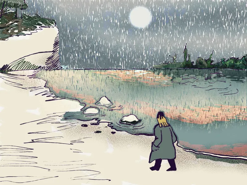 Agencja na kamienistej plaży, digital painting, 2024 Agencja na kamienistej plaży, digital painting, 2024